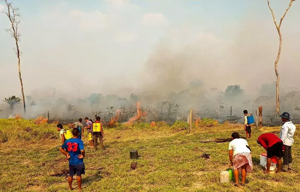 Bolivie: les habitants Rurrenabaque luttent contre les flammes qui dévorent leurs terres