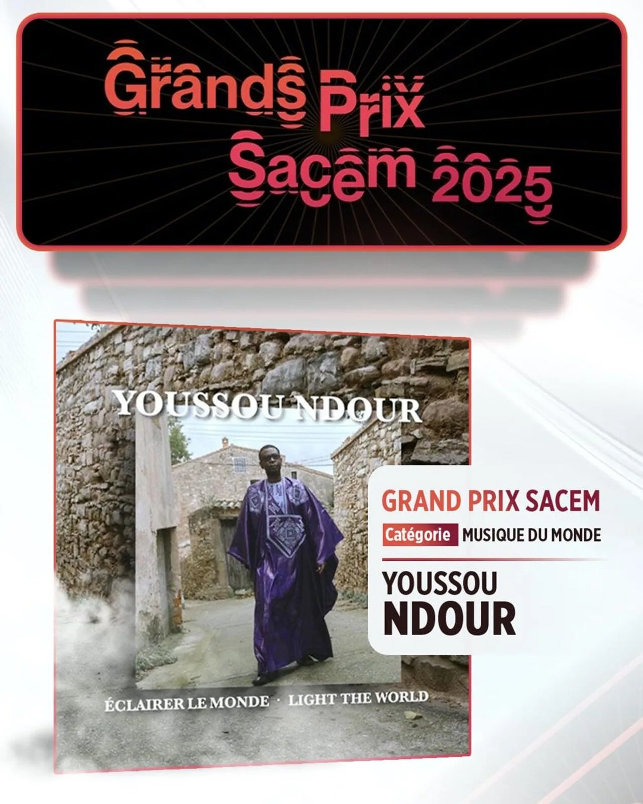 Grand Prix Sacem 2025 : Youssou Ndour confirme son règne musical
